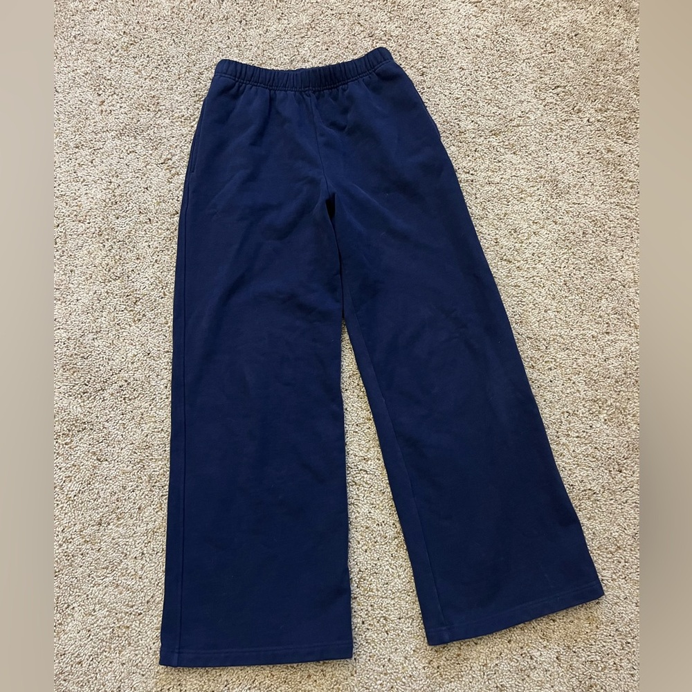 Good American Wide Leg Sweatpants Dark Blue Navy Size 1